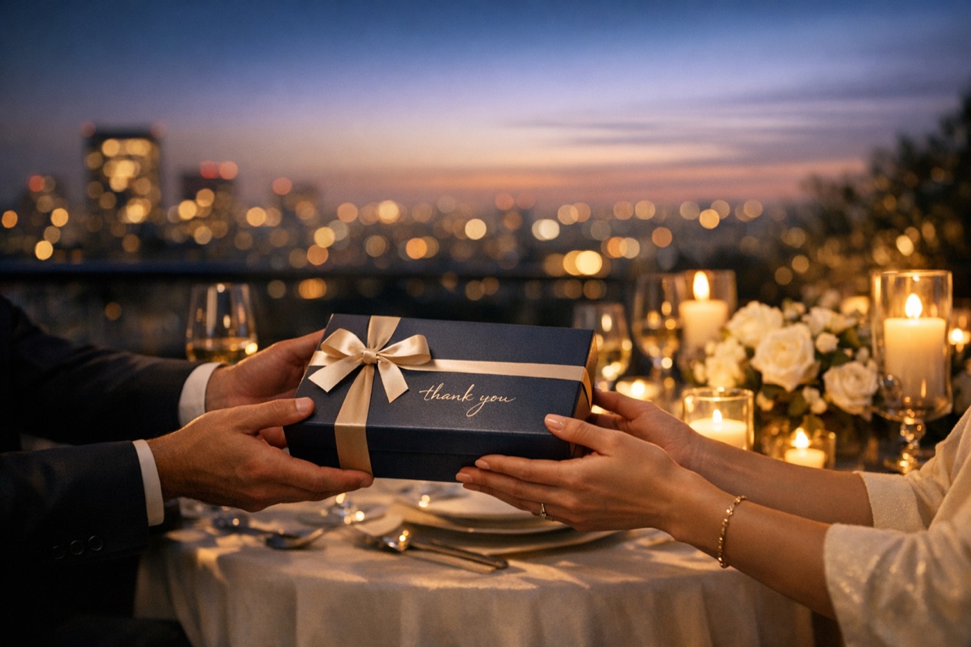 Cinematic gratitude rooftop moment for thank.you