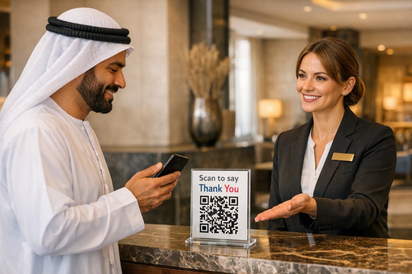 Digital tipping QR checkout experience with thank.you